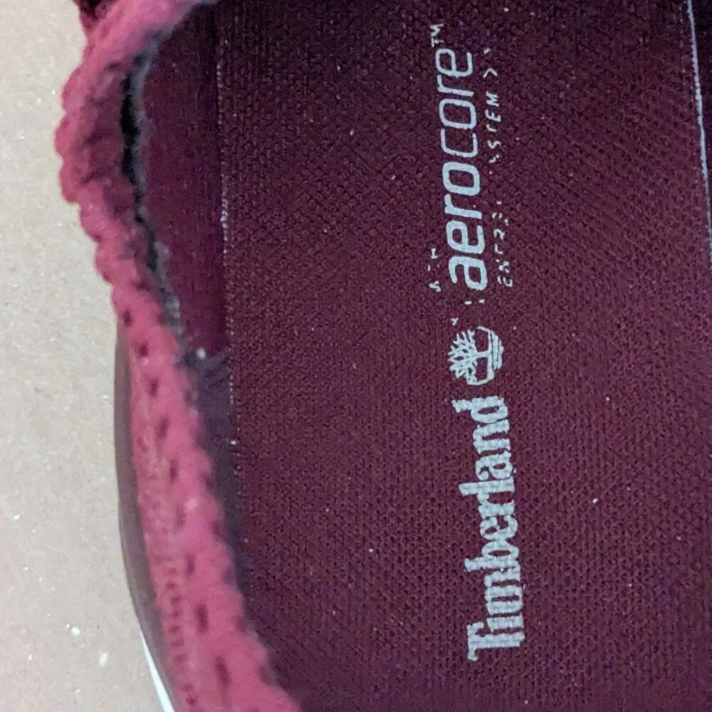 Timberland Sneakers Women's 8 Wine Red Flyroam Go Knit Tennis Shoes